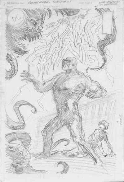 BISSETTE, STEVE - Swamp Thing #26 pencil cover A, full size on DC Board, intended for issue #25 Comic Art